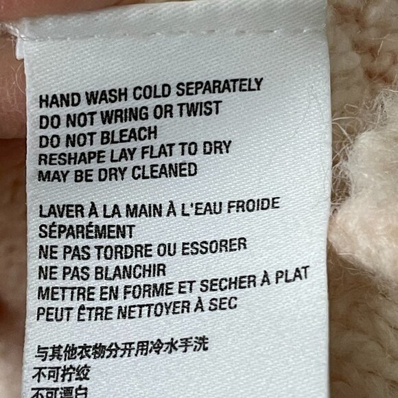 Anthropologie Maggie Oversized V-Neck Pink Cream Pullover Sweater Women's Medium - Picture 12 of 13